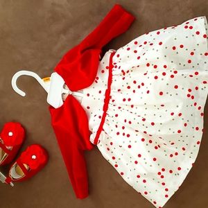 Baby Christmas Dress with Red Shoes